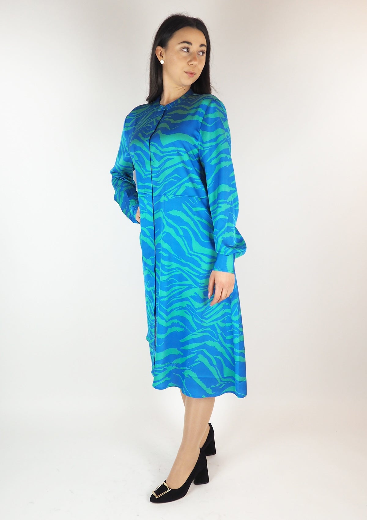 Damen Kleid aus Polyester in Blau & Grün Damen Kleid Anni Carlsson 