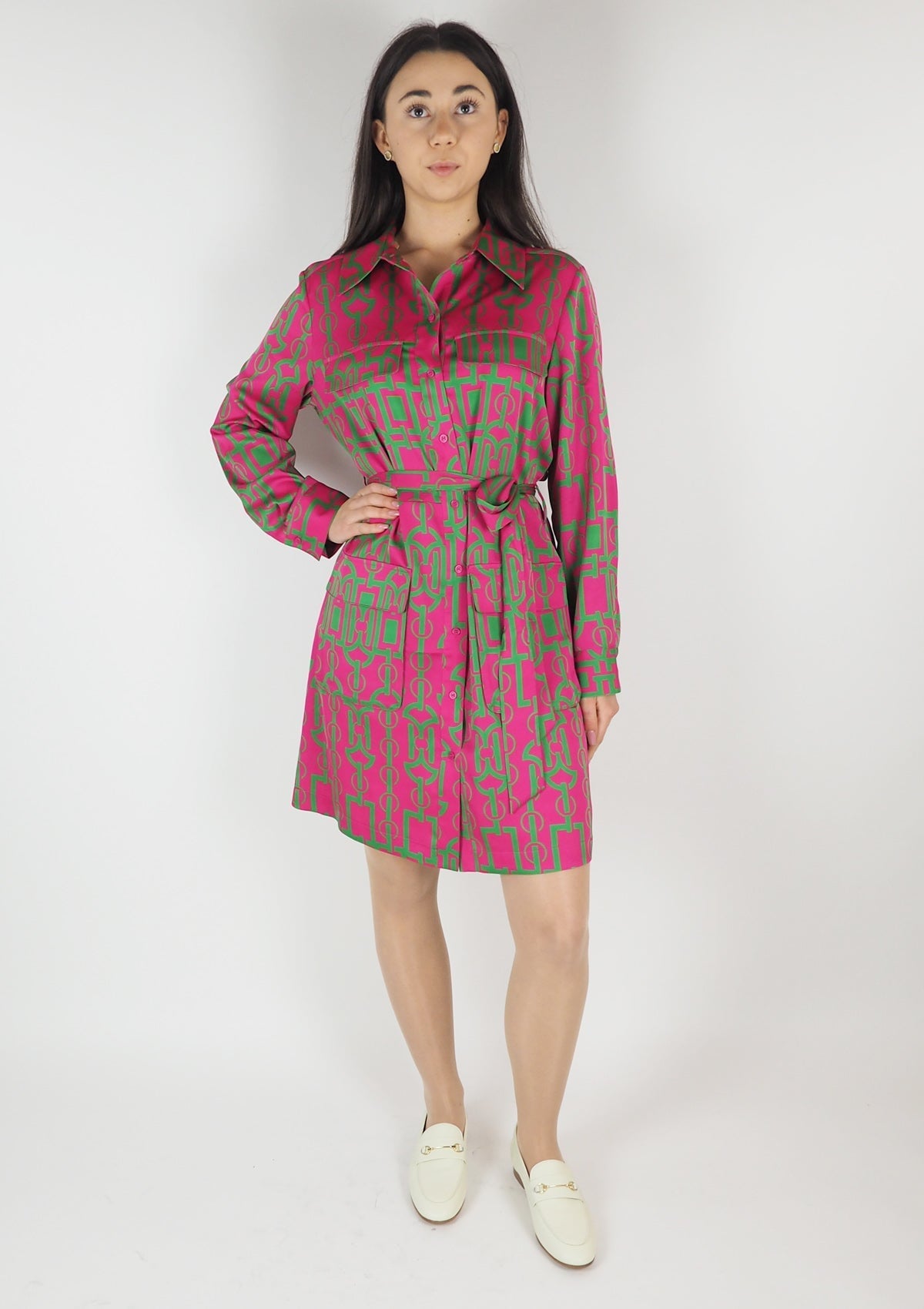 Damen Kleid aus Polyester in Pink & Grün Damen Kleid Anni Carlsson 