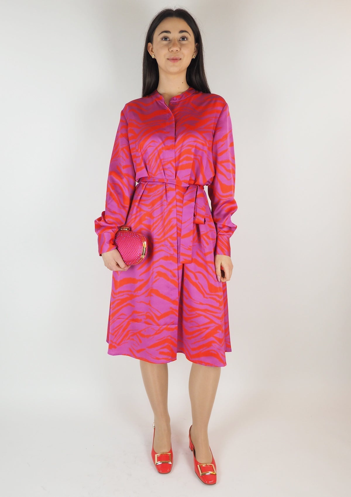 Damen Kleid aus Polyester in Pink & Rot Damen Kleid Anni Carlsson 