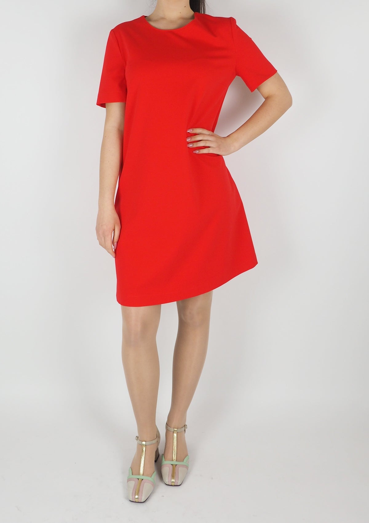 Damen Kleid aus Viskose & Polyamide in Rot Damen Kleid Harris Wharf London 
