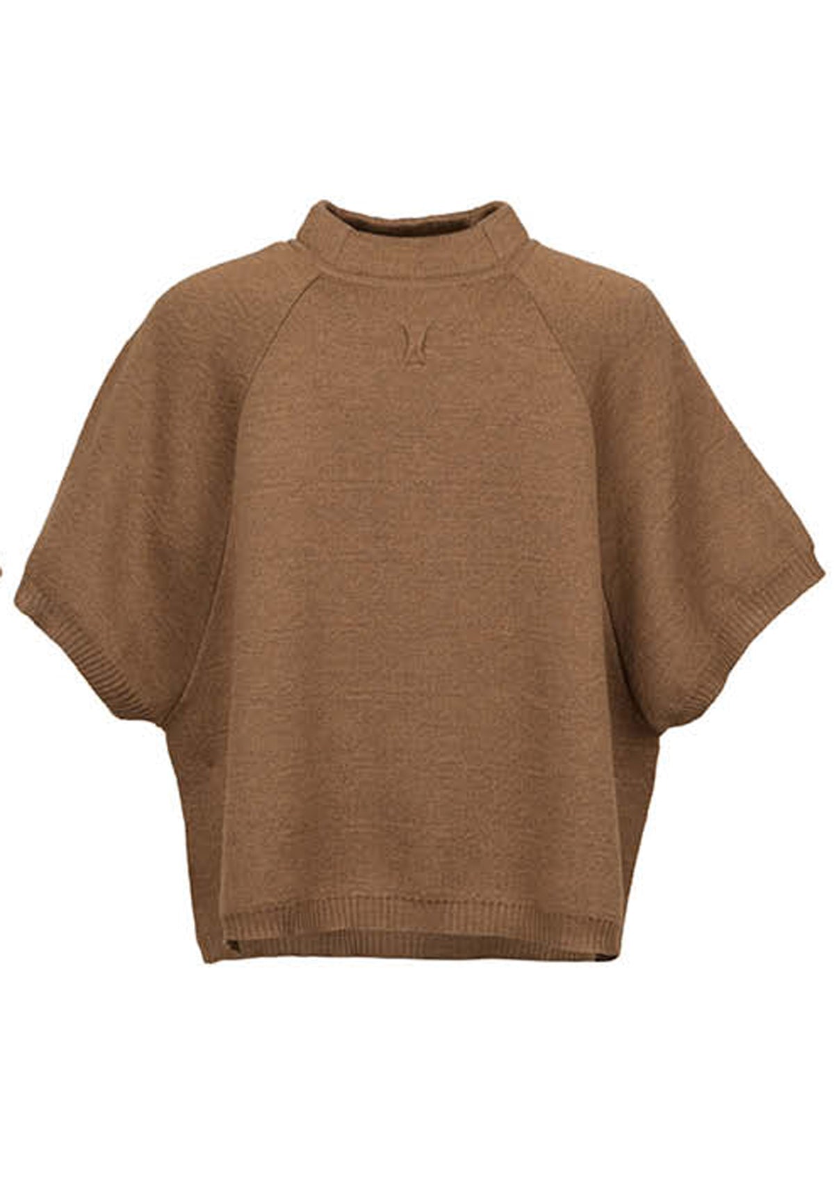Damen Kurzarmpullover aus Schurwolle in Braun Damen Ready to wear Fashion Hannes Roether 