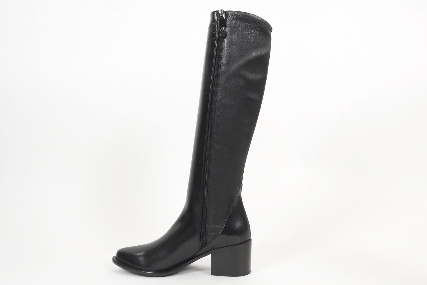 Damen Langschaftstiefel aus Nappalederstretch in Schwarz - Absatz 5cm Damen Stiefel Lorenzo Masiero 