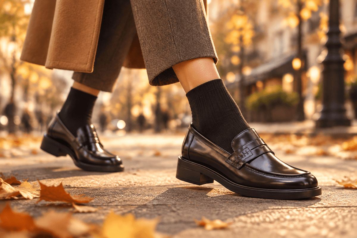 Damen Loafer aus glänzendem Leder in Schwarz - Absatz 3 cm Damen Loafers & Schnürer Truman´s 