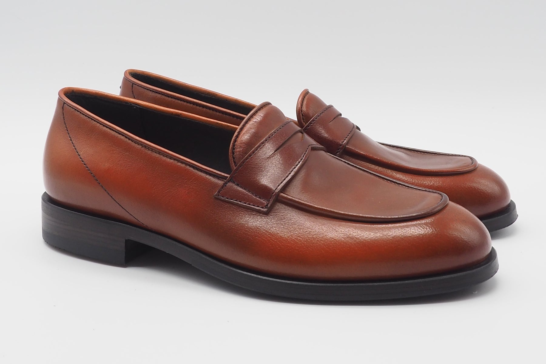 Damen Loafer aus Glattleder in Rost - Handverarbeitet Damen Loafers & Schnürer Pantanetti 