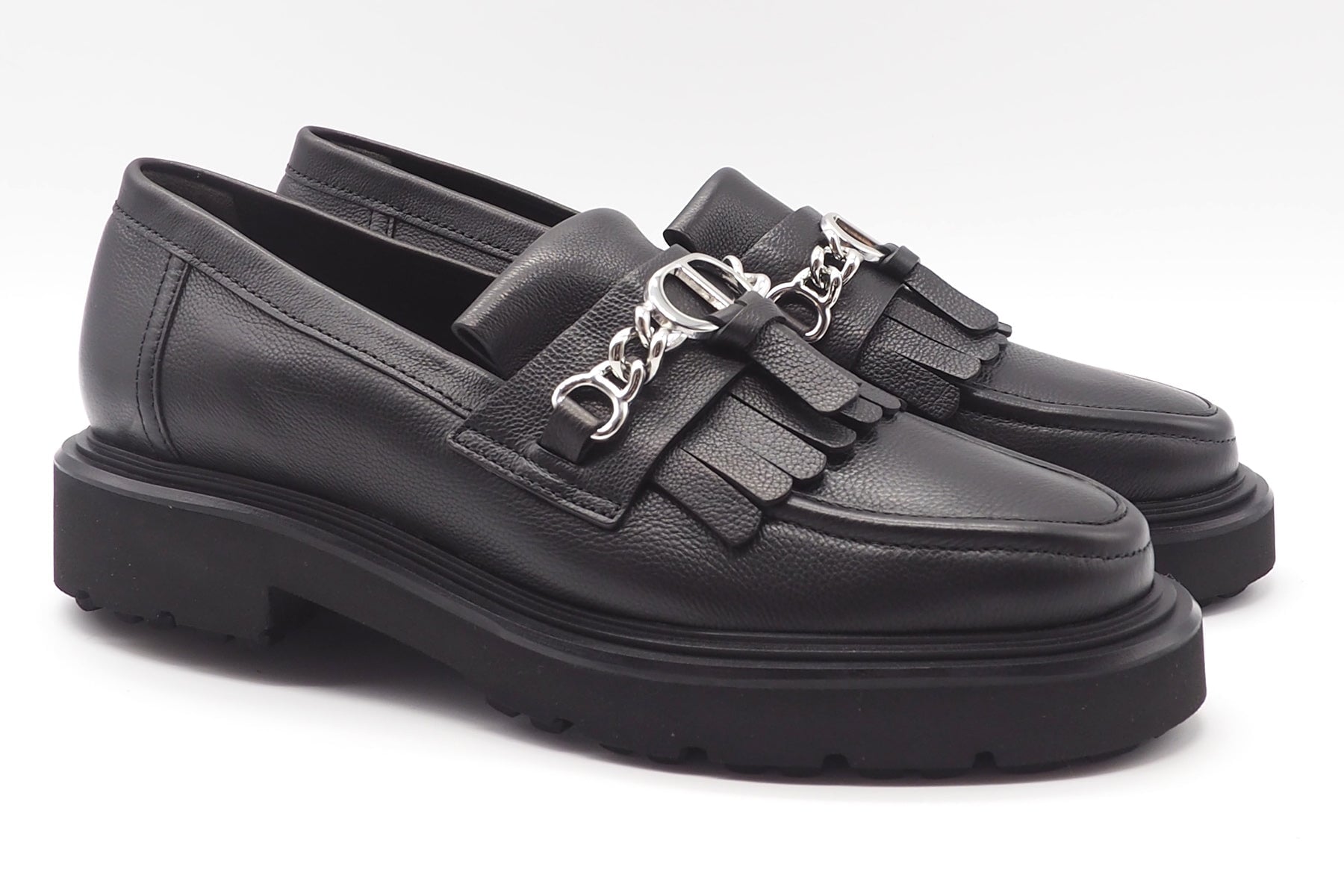 Damen Loafer aus Glattleder in Schwarz mit Fransen & Trense - 3cm - Mara Damen Loafers & Schnürer Kennel & Schmenger 