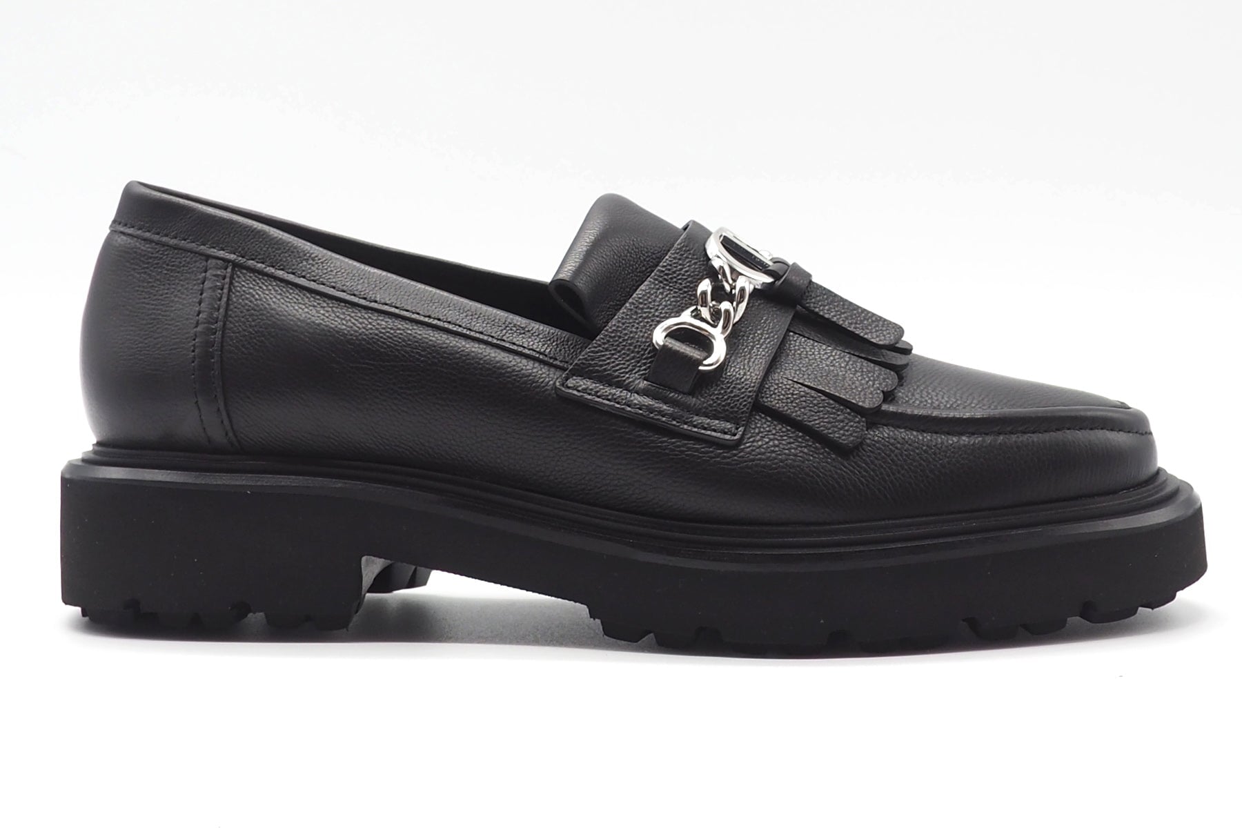 Damen Loafer aus Glattleder in Schwarz mit Fransen & Trense - 3cm - Mara Damen Loafers & Schnürer Kennel & Schmenger 