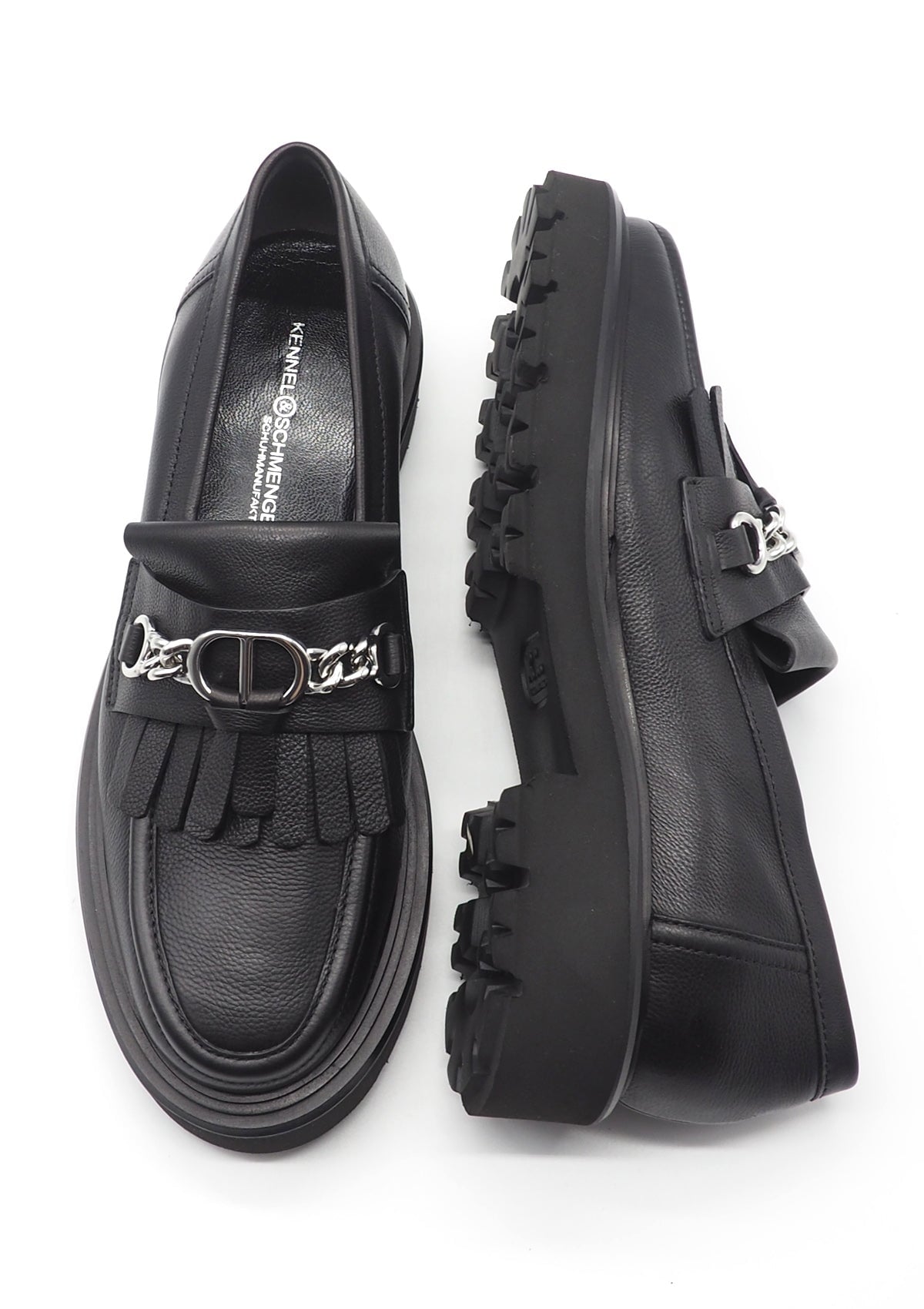 Damen Loafer aus Glattleder in Schwarz mit Fransen & Trense - 3cm - Mara Damen Loafers & Schnürer Kennel & Schmenger 