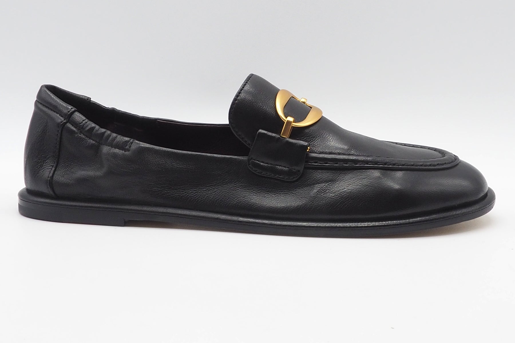 Damen Loafer aus handschuhweichem Leder in Schwarz - mit Schnalle Damen Loafers & Schnürer Pomme D'or 