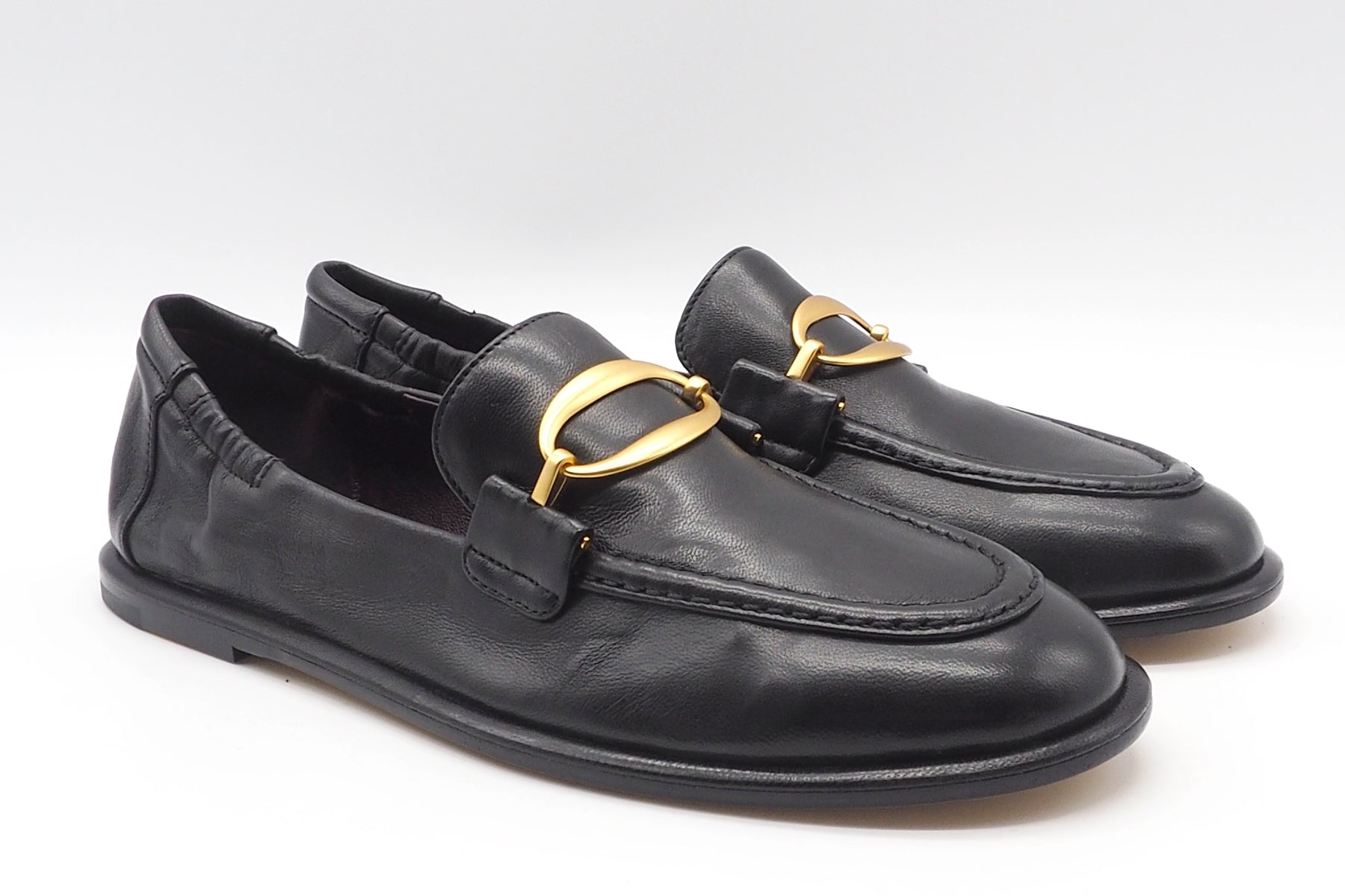 Damen Loafer aus handschuhweichem Leder in Schwarz - mit Schnalle Damen Loafers & Schnürer Pomme D'or 