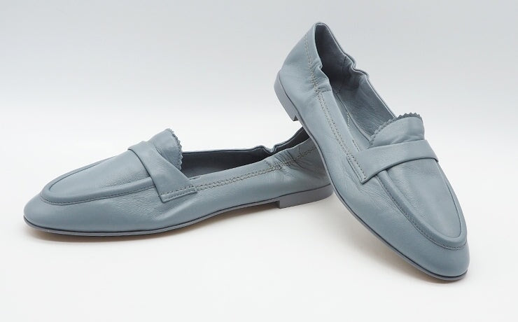 Damen Loafer aus Leder in Hellblau - Sacchettomachart - 1 cm Absatz Damen Loafers & Schnürer Pomme D'or 