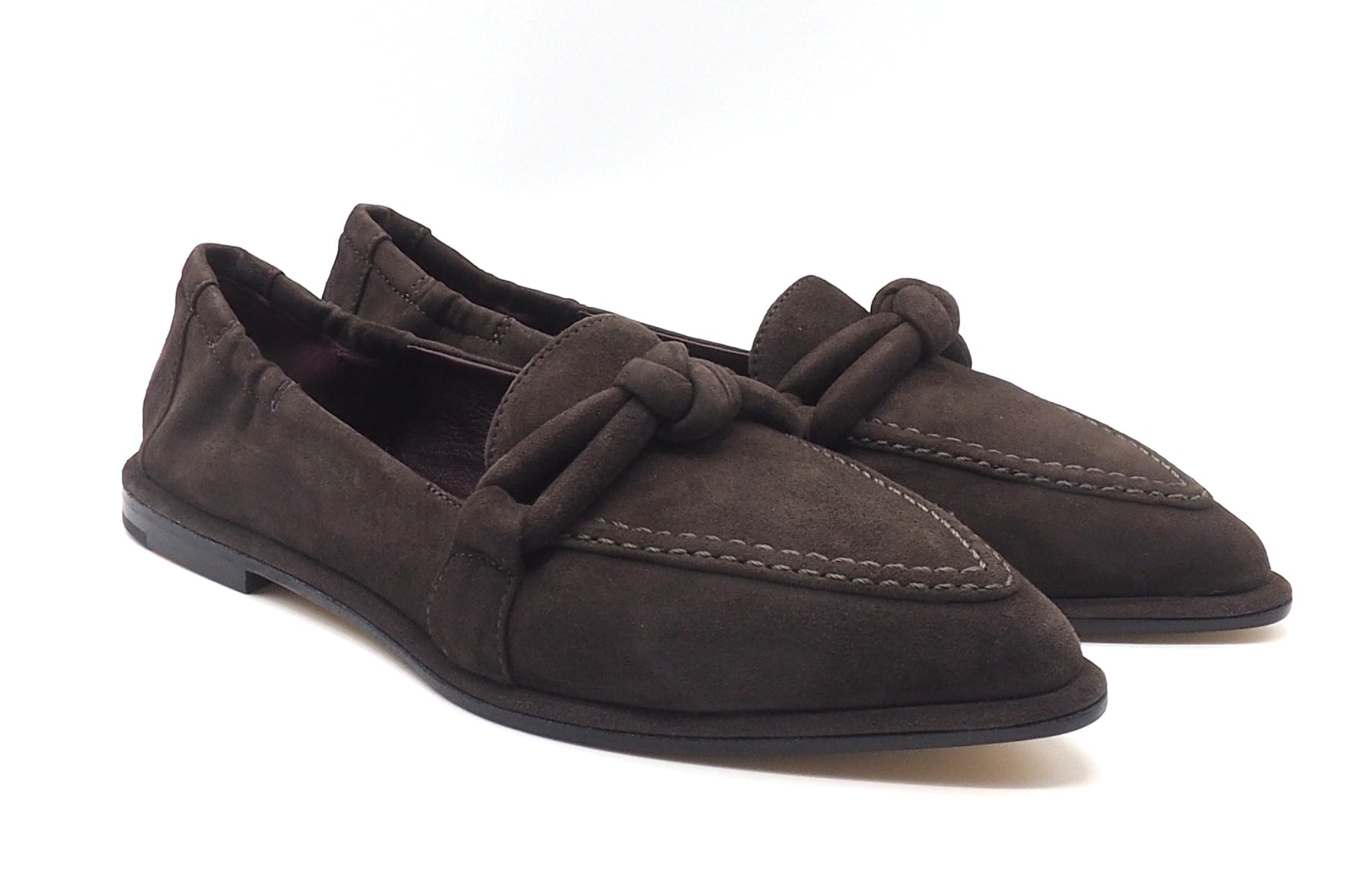 Damen Loafer aus softem braunem Velours in Sacchettomachart Damen Loafers & Schnürer Pomme D'or 