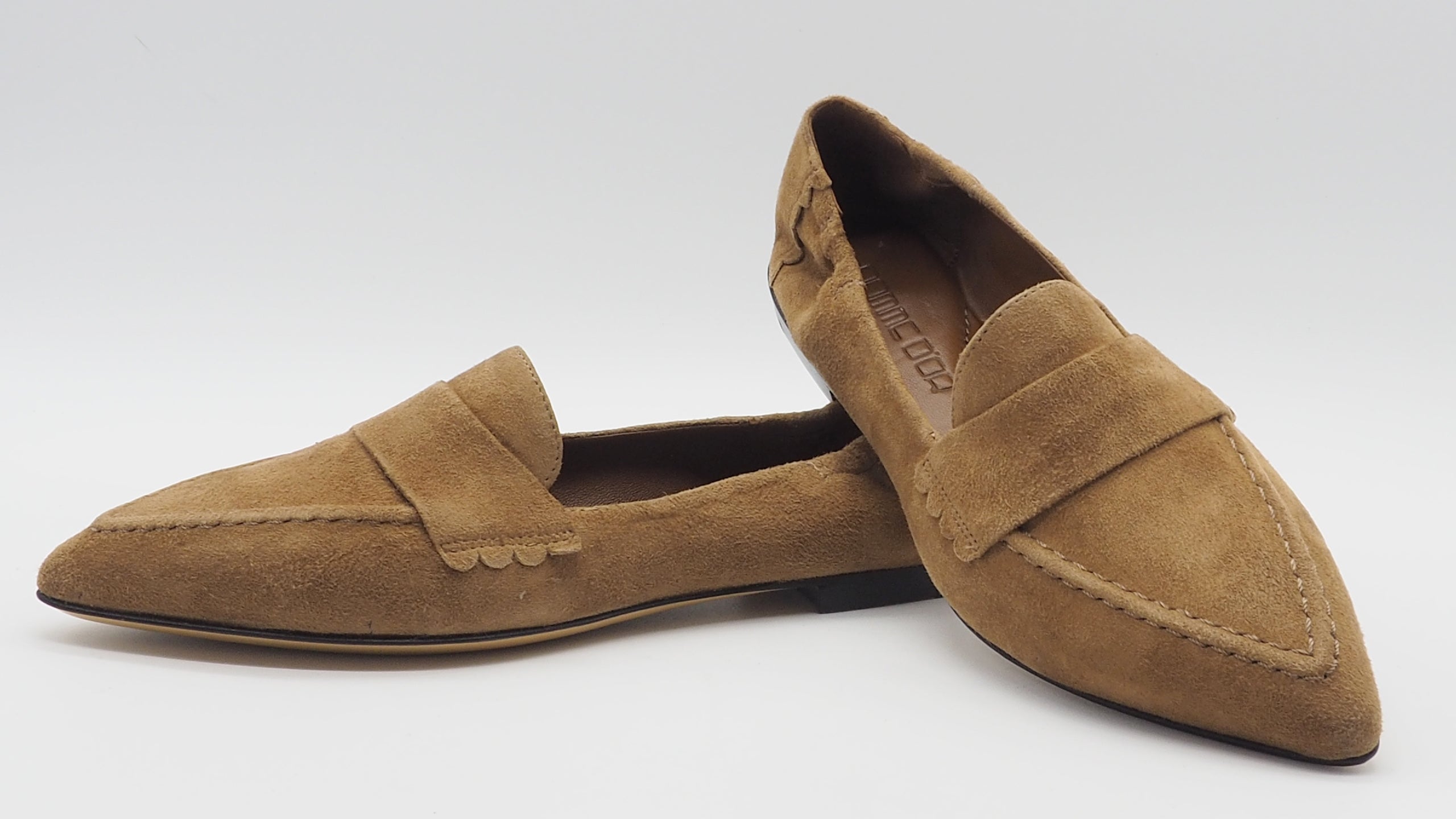 Damen Loafer aus softem Velours in Caramelbraun - Sacchettomachart Damen Loafers & Schnürer Pomme D'or 