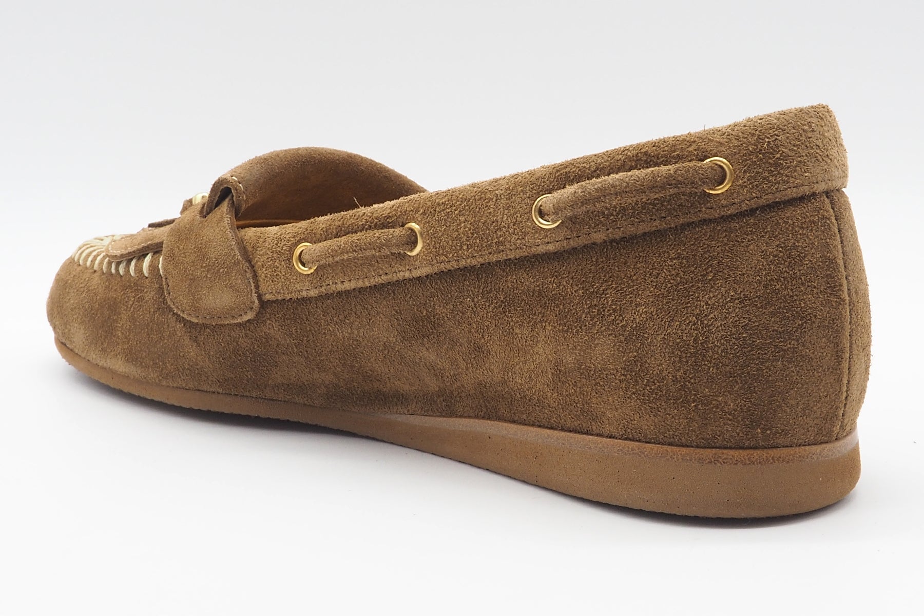 Damen Loafer aus Velours in Braun mit Handnähten Damen Loafers & Schnürer Truman´s 