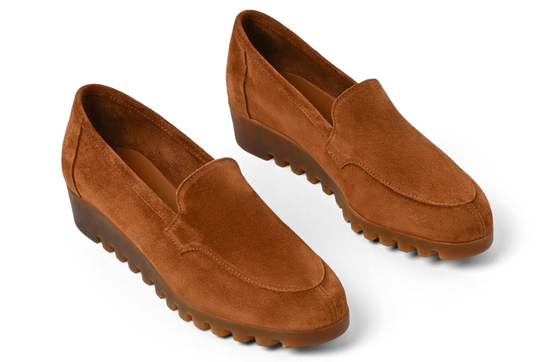 Damen Loafer aus Veloursleder in Cognac mit Kautschuksohle - Lomino Damen Loafers & Schnürer Arche 