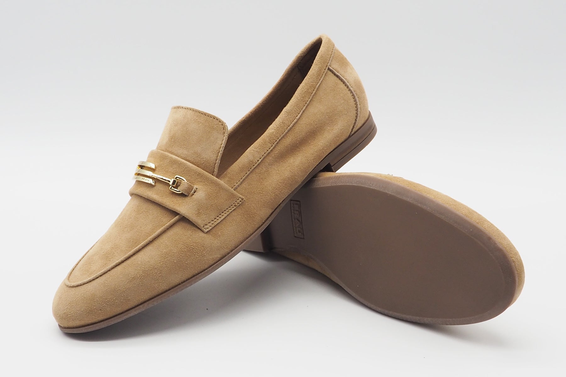 Damen Loafer aus Veloursleder in Hellbraun Damen Loafers & Schnürer Frau Verona 