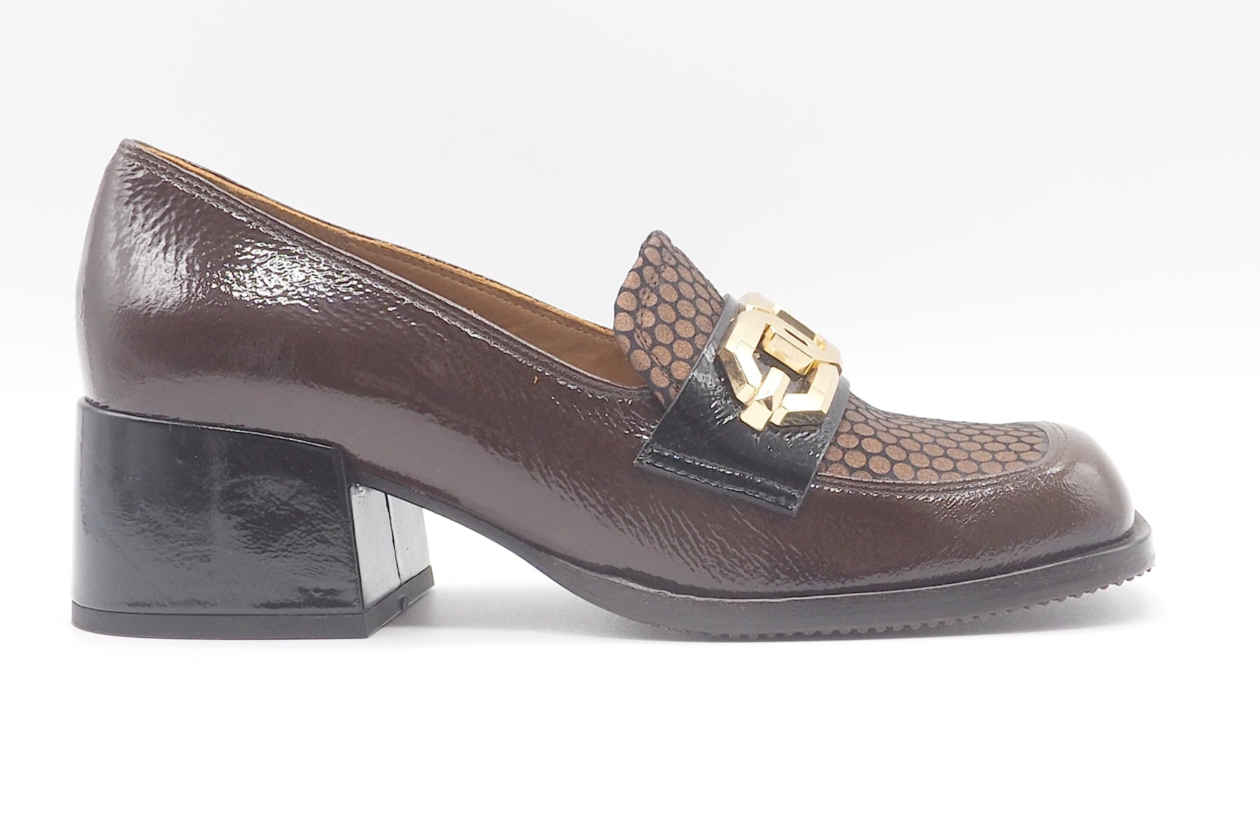 Damen Loafer in Karreeform in Braun & Metallic- Boal Damen Loafers & Schnürer Chie Mihara 
