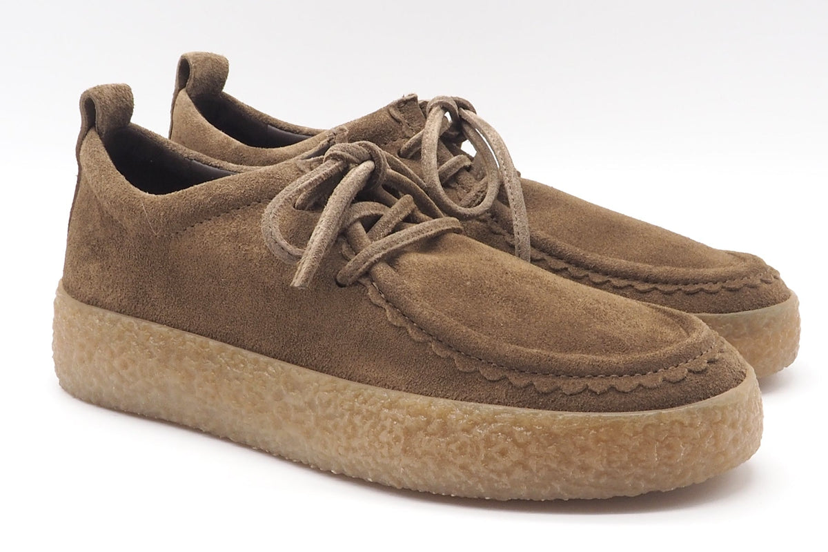 Damen-Moccasinschnürer aus Veloursleder in Braun mit Kreppsohlenoptik Damen Loafers & Schnürer Kennel & Schmenger 