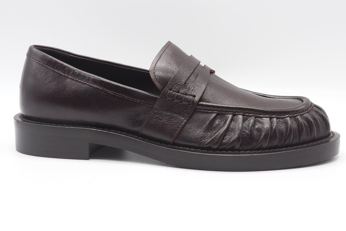 Damen Moccassin aus Glattleder Leder in Dunkelbraun - 2 cm Absatz Damen Loafers & Schnürer Guglielmo Rotta 