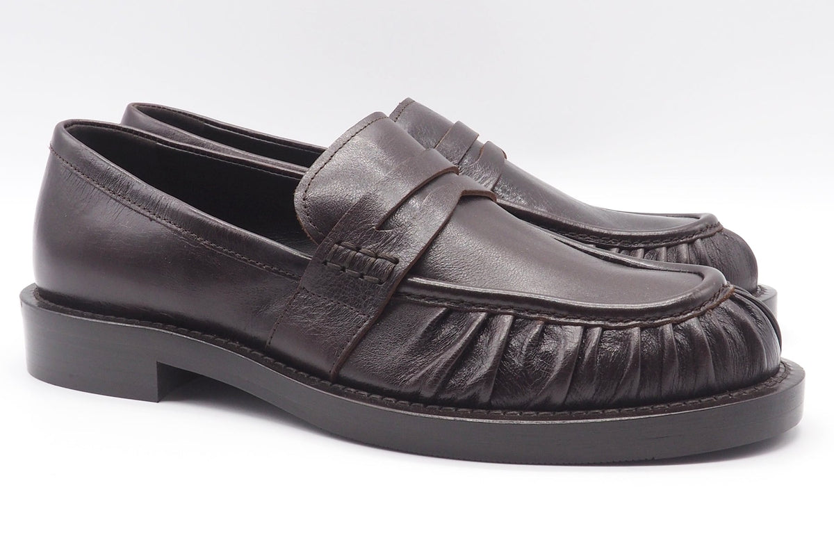 Damen Moccassin aus Glattleder Leder in Dunkelbraun - 2 cm Absatz Damen Loafers & Schnürer Guglielmo Rotta 