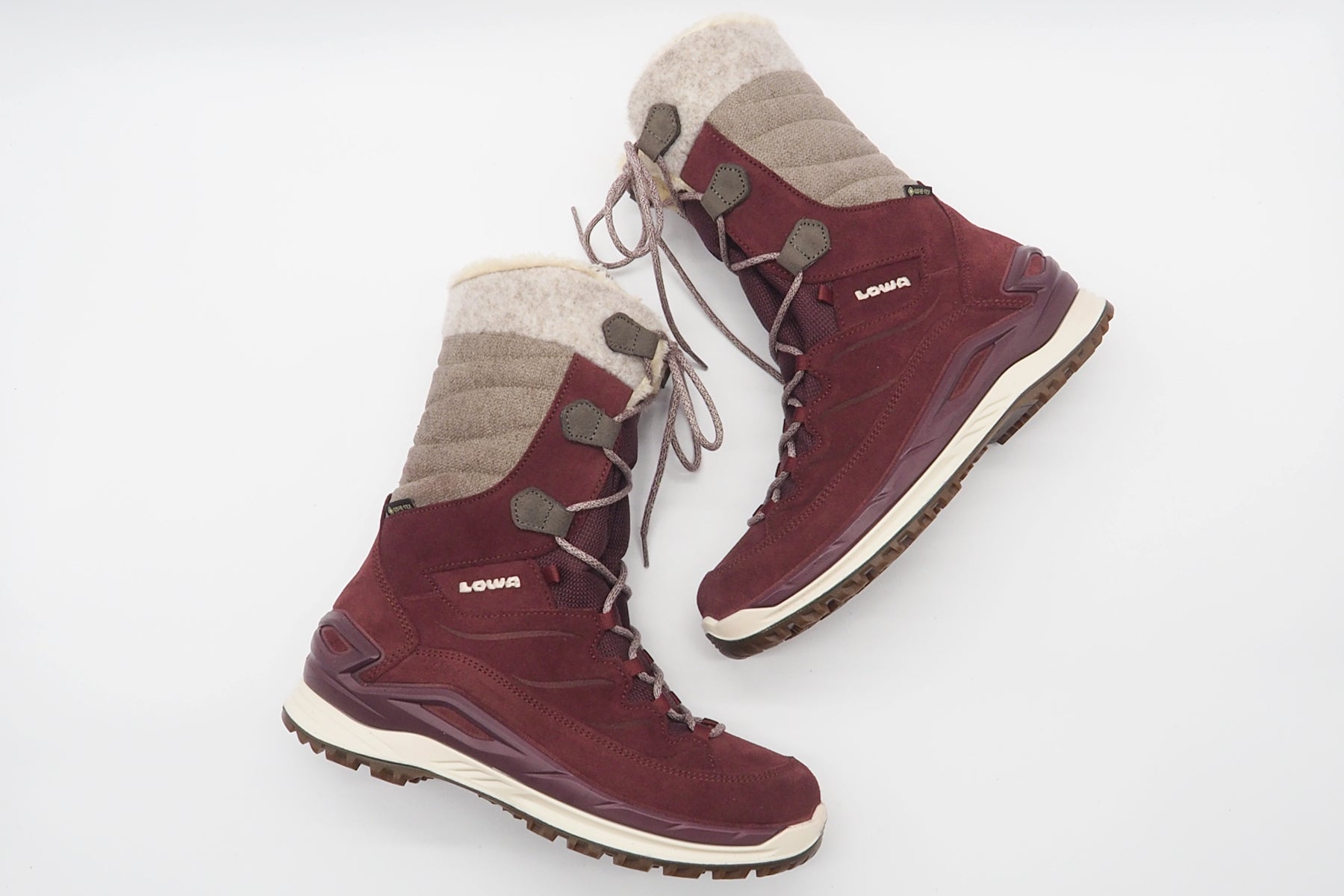 Damen Outdoor Schnürboot mit Zipp & Gore-Tex-Membrane in Bordeaux - BARINA Evo Damen Schnürboots Lowa 