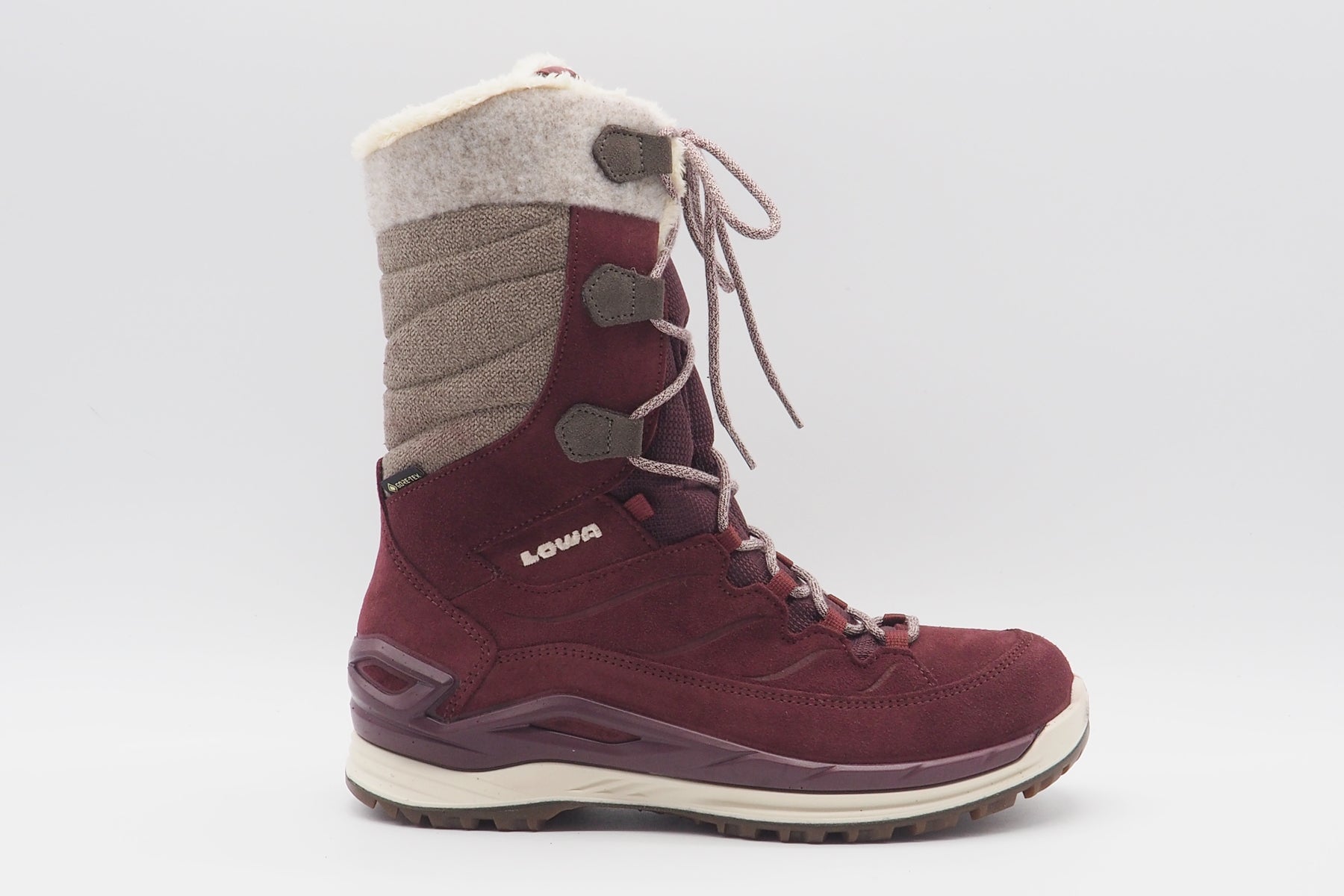 Damen Outdoor Schnürboot mit Zipp & Gore-Tex-Membrane in Bordeaux - BARINA Evo Damen Schnürboots Lowa 