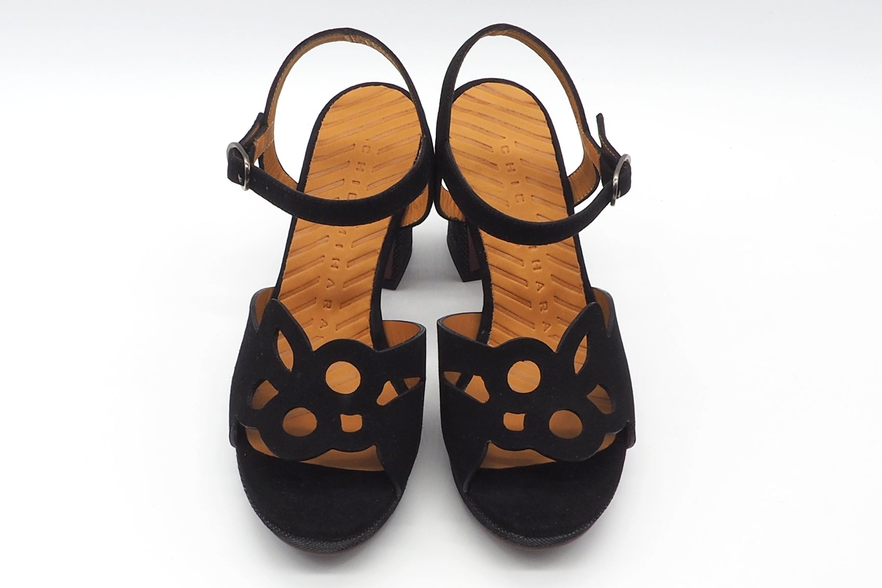 Damen Plateausandale aus Velours in Schwarz - 9 cm Absatz - Kemada Damen Sandalen Chie Mihara 