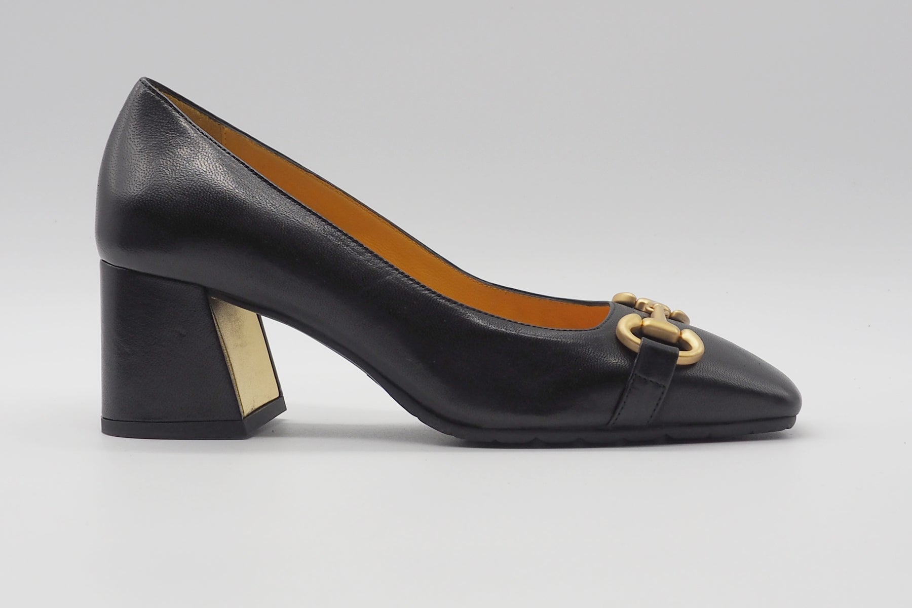 Damen Pumps aus Glattleder in Schwarz mit Blockabsatz Damen Pumps Mara Bini 