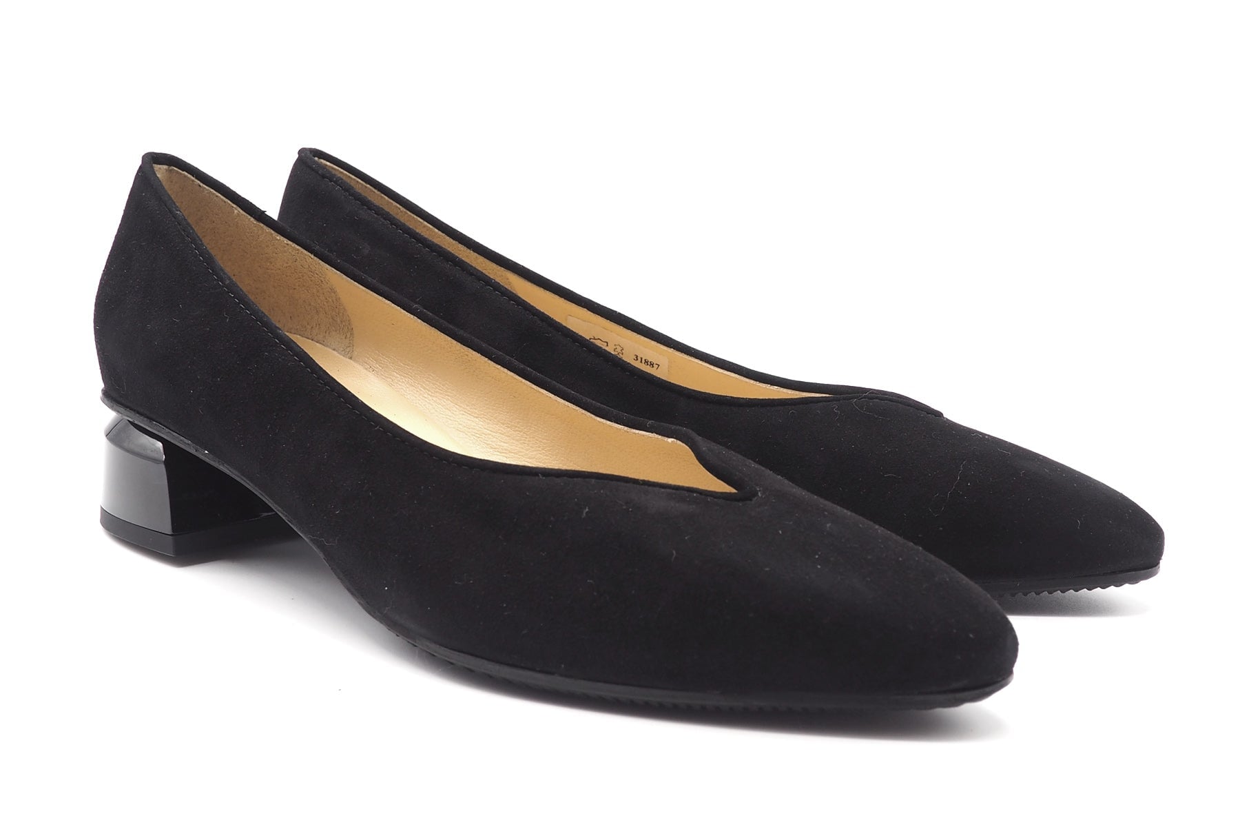 Damen Pumps aus Veloursleder in Schwarz mit weicher Gummisohle Damen Pumps Brunate 