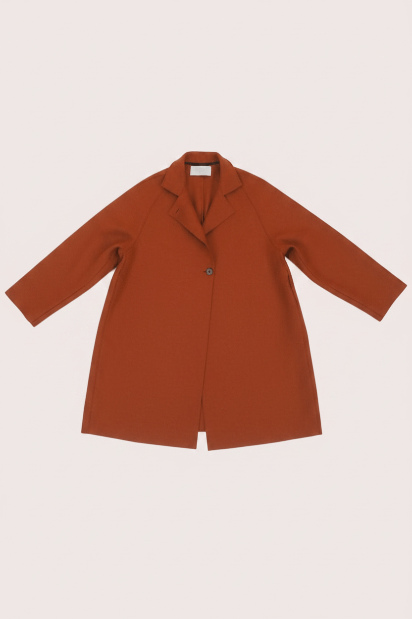 Damen Raglan Cape Mantel aus feinster Wolle in Terracotta Damen Mantel Harris Wharf London 