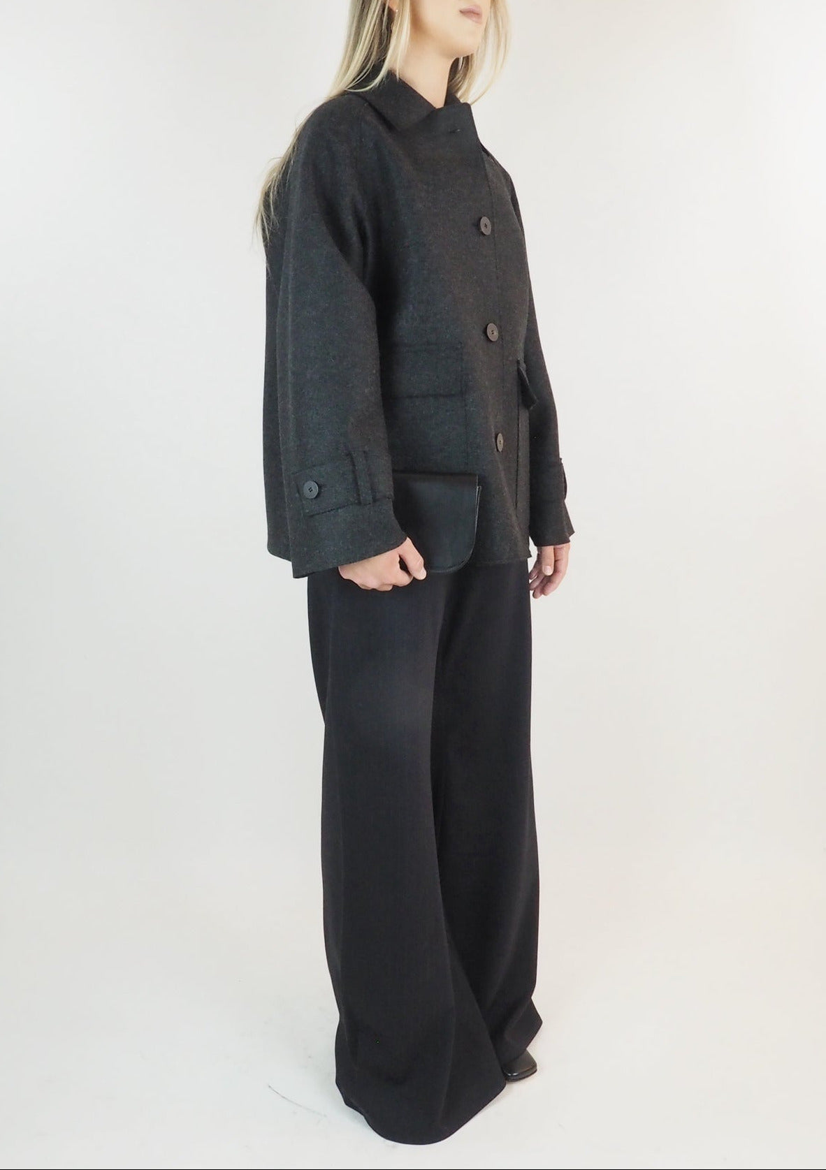 Damen Raglanjacke mit Steppfutter - Anthracite Damen Jacke Harris Wharf London 