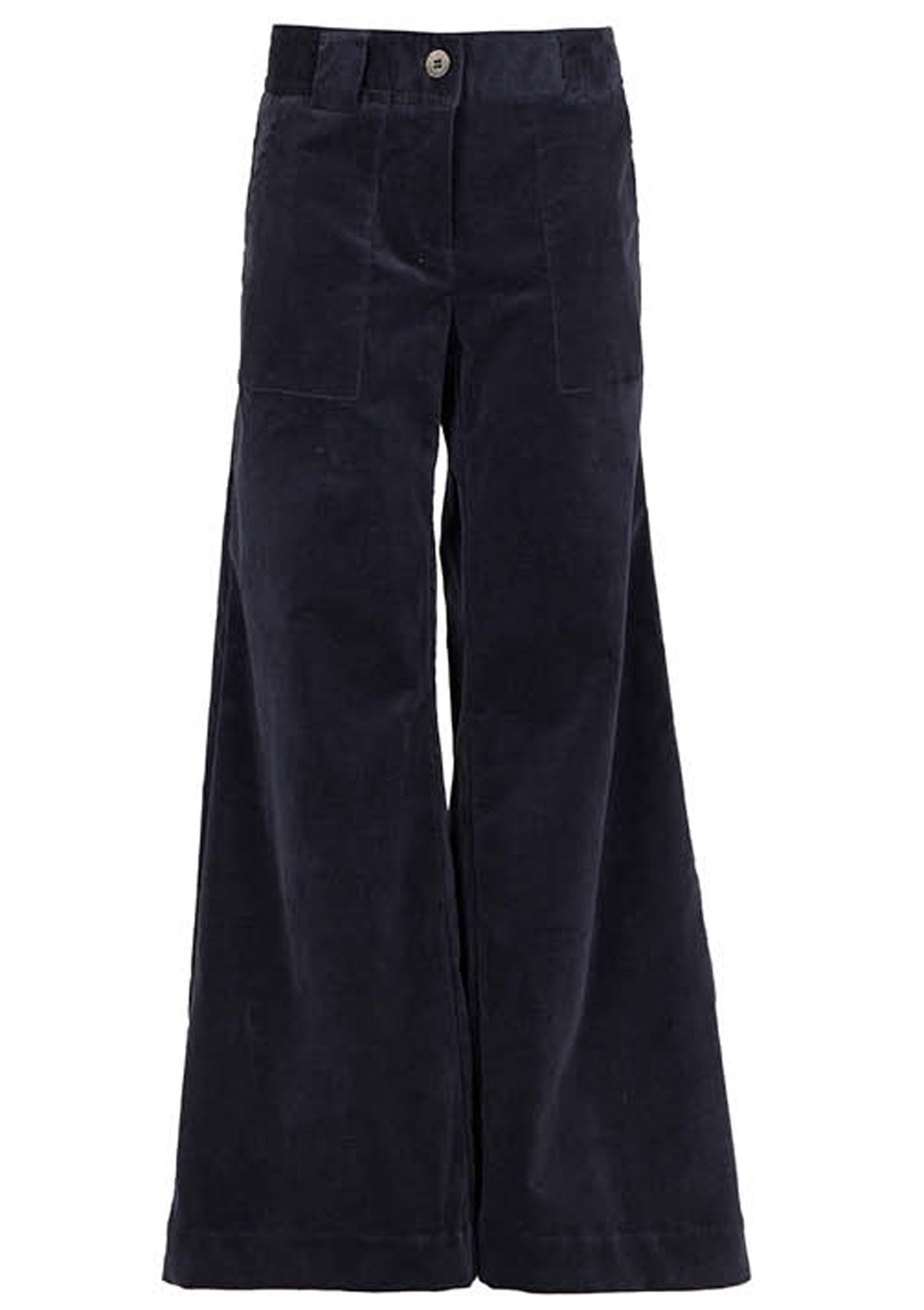 Damen Samthose im Schlaghosenstil in Blau Damen Ready to wear Fashion Hannes Roether 