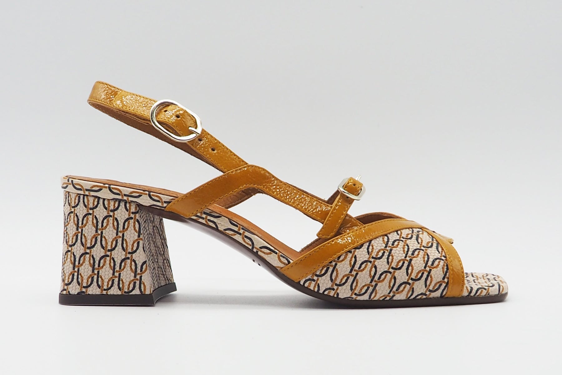 Damen Sandale aus bedrucktem Leder in Multicolor - Leini - Absatz 6,5cm Damen Sandalen Chie Mihara 