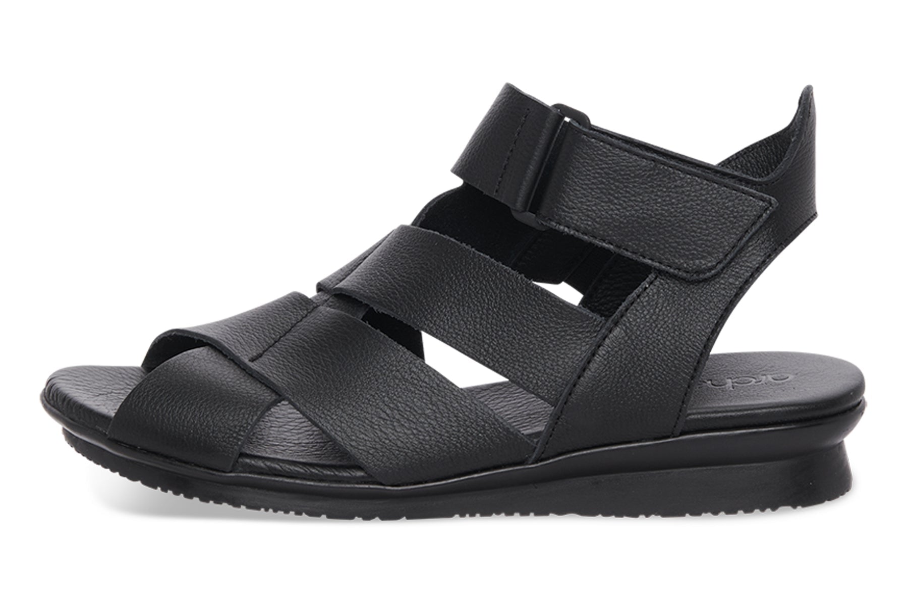 Damen Sandale im Römerstil aus Glattleder in Schwarz 3cm - Aurbao Damen Sandalen Arche 