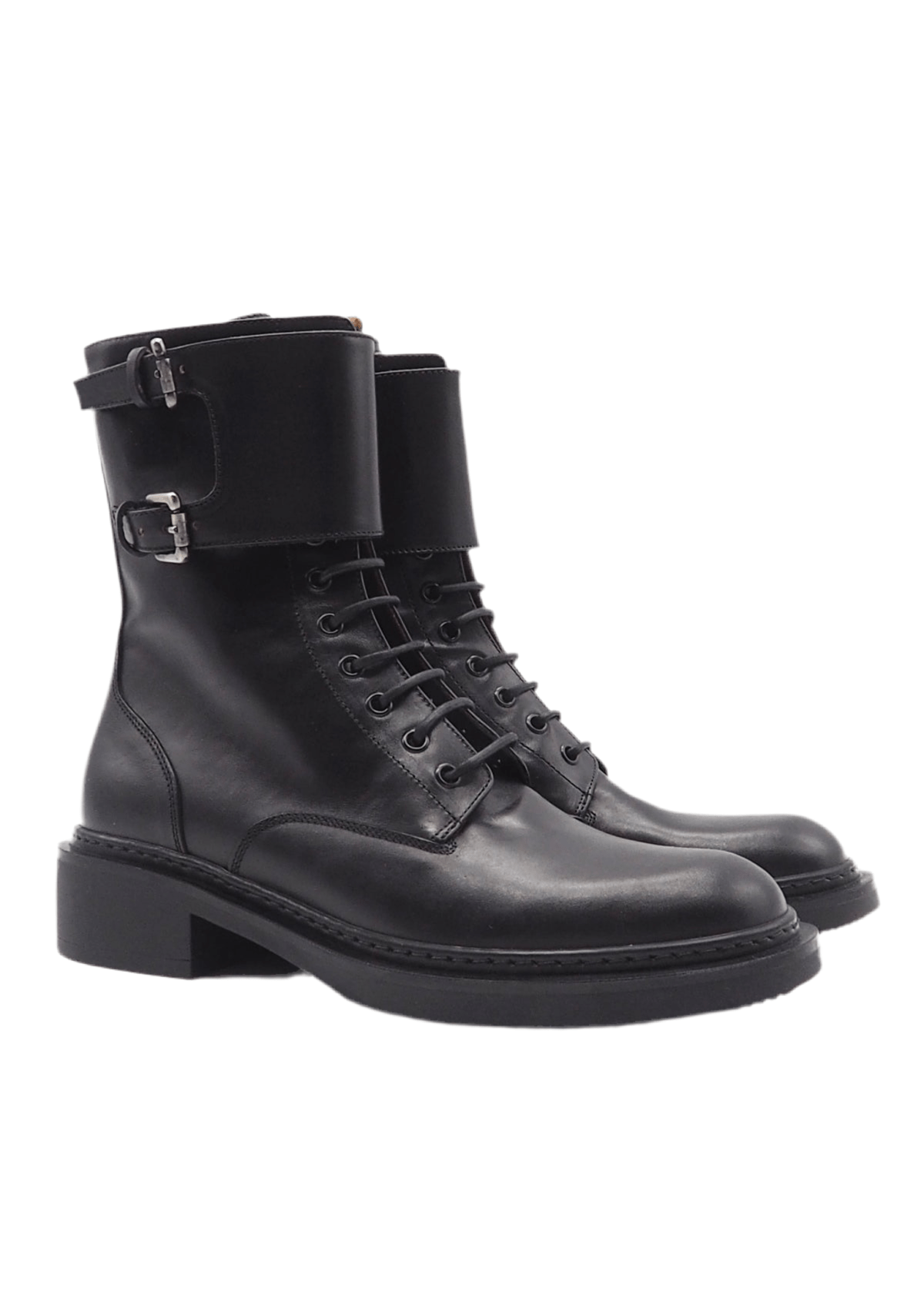 Damen Schnürboot aus Glattleder in Schwarz Damen Schnürboots Pantanetti 