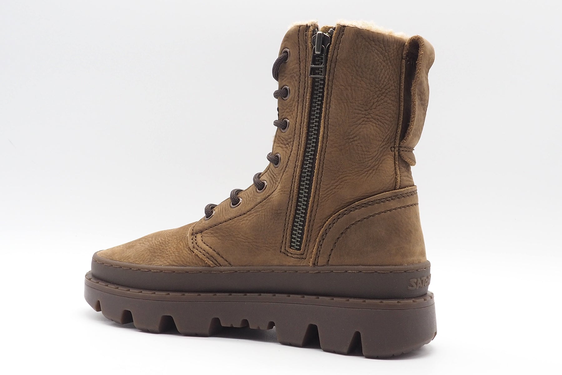 Damen Schnürboot aus Nubukleder in Braun Damen Boots & Booties Satorisan 