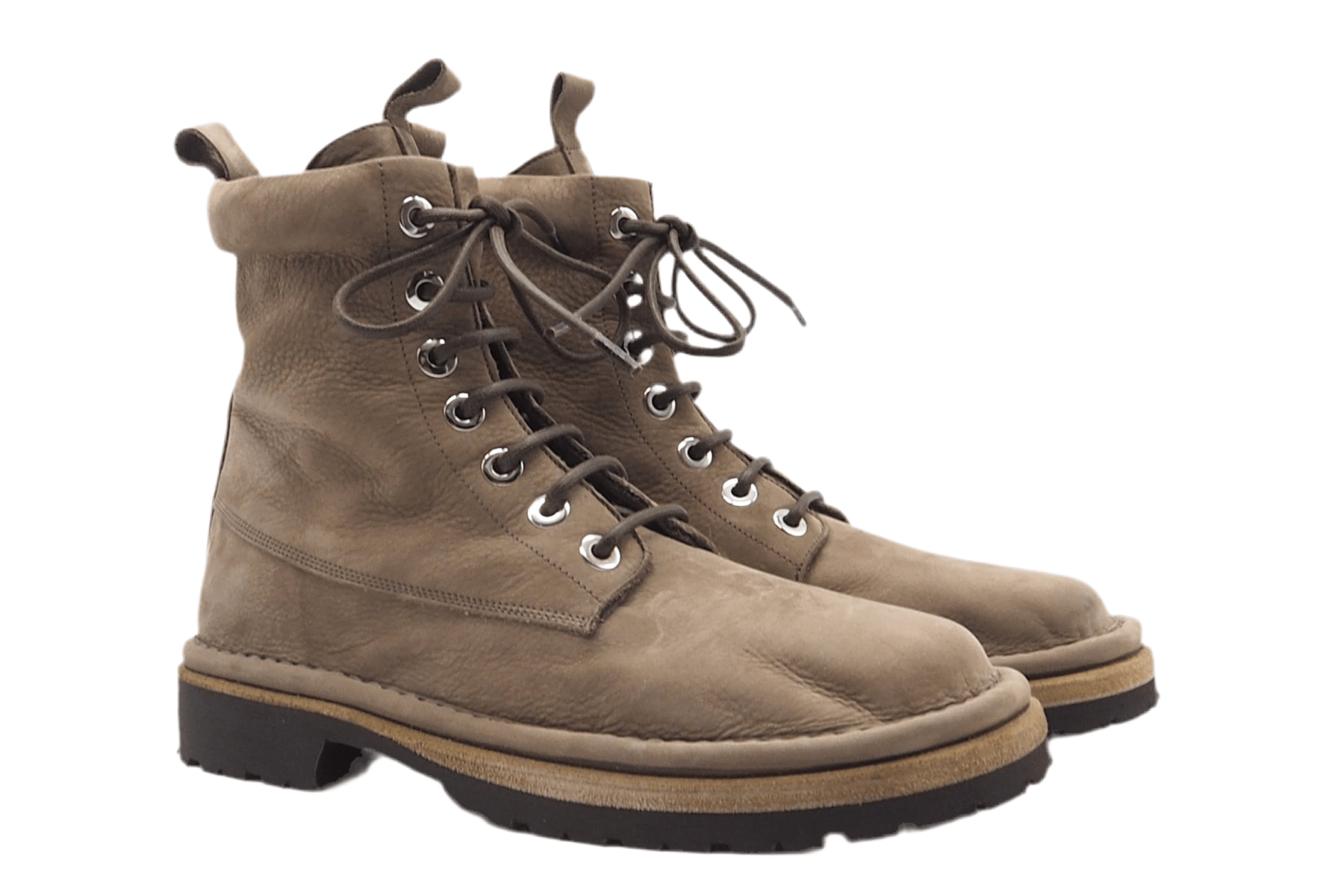 Damen Schnürboot aus Nubukleder in Sand - breite Form Damen Schnürboots Pantanetti 