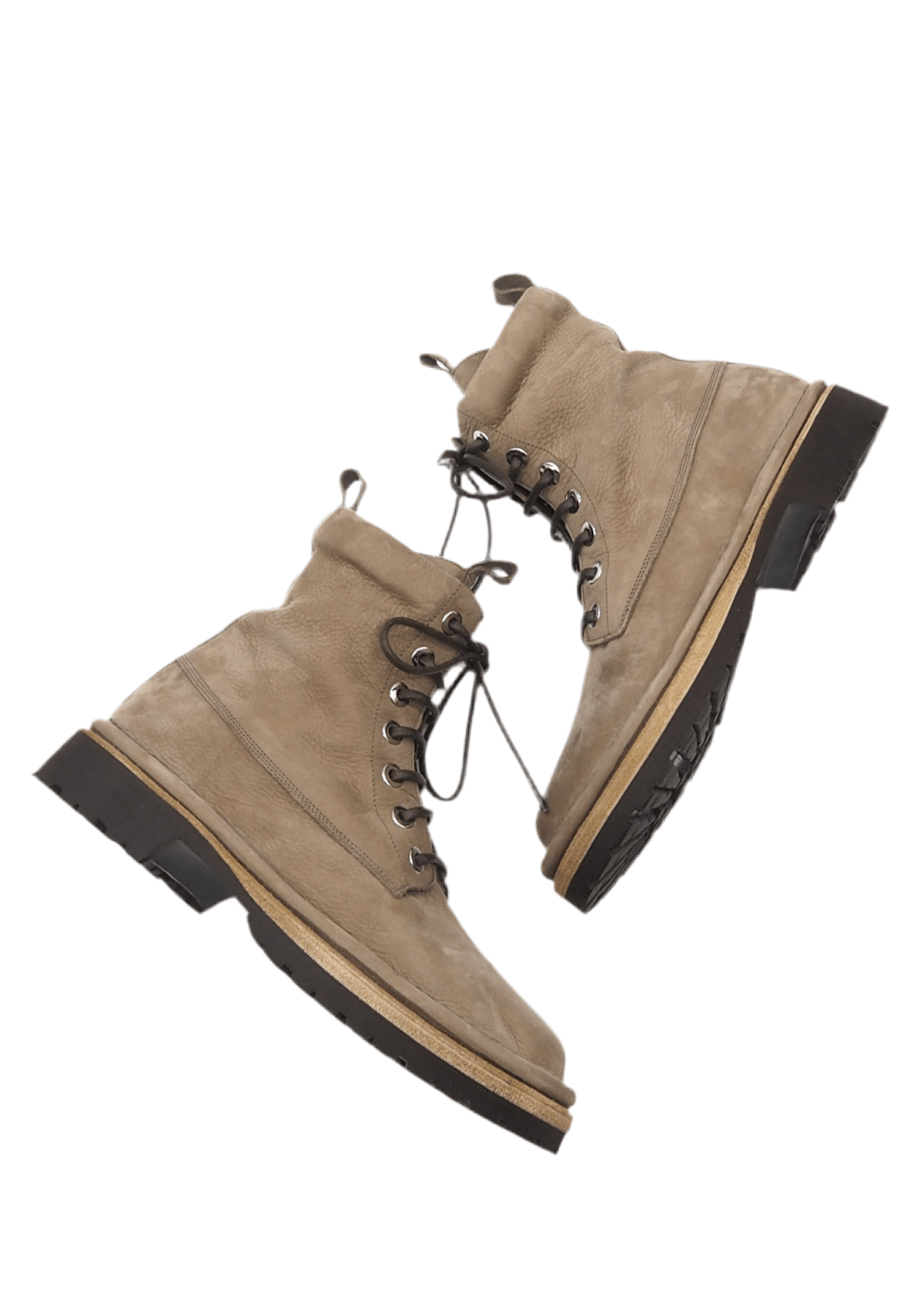 Damen Schnürboot aus Nubukleder in Sand - breite Form Damen Schnürboots Pantanetti 