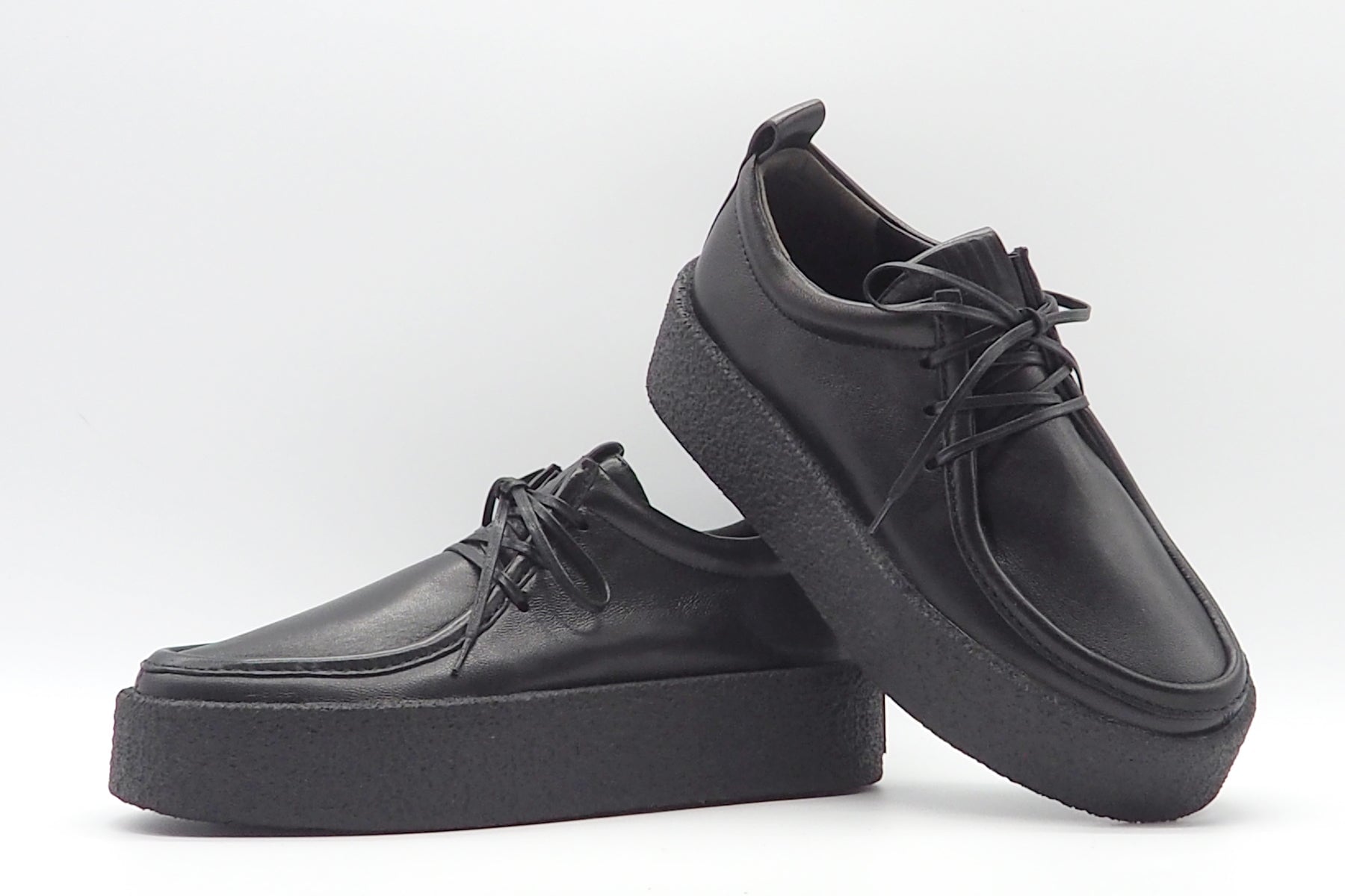 Damen Schnürhalbschuh aus schwarzem Nappaleder im Moccasin-Stil Damen Loafers & Schnürer Kennel & Schmenger 