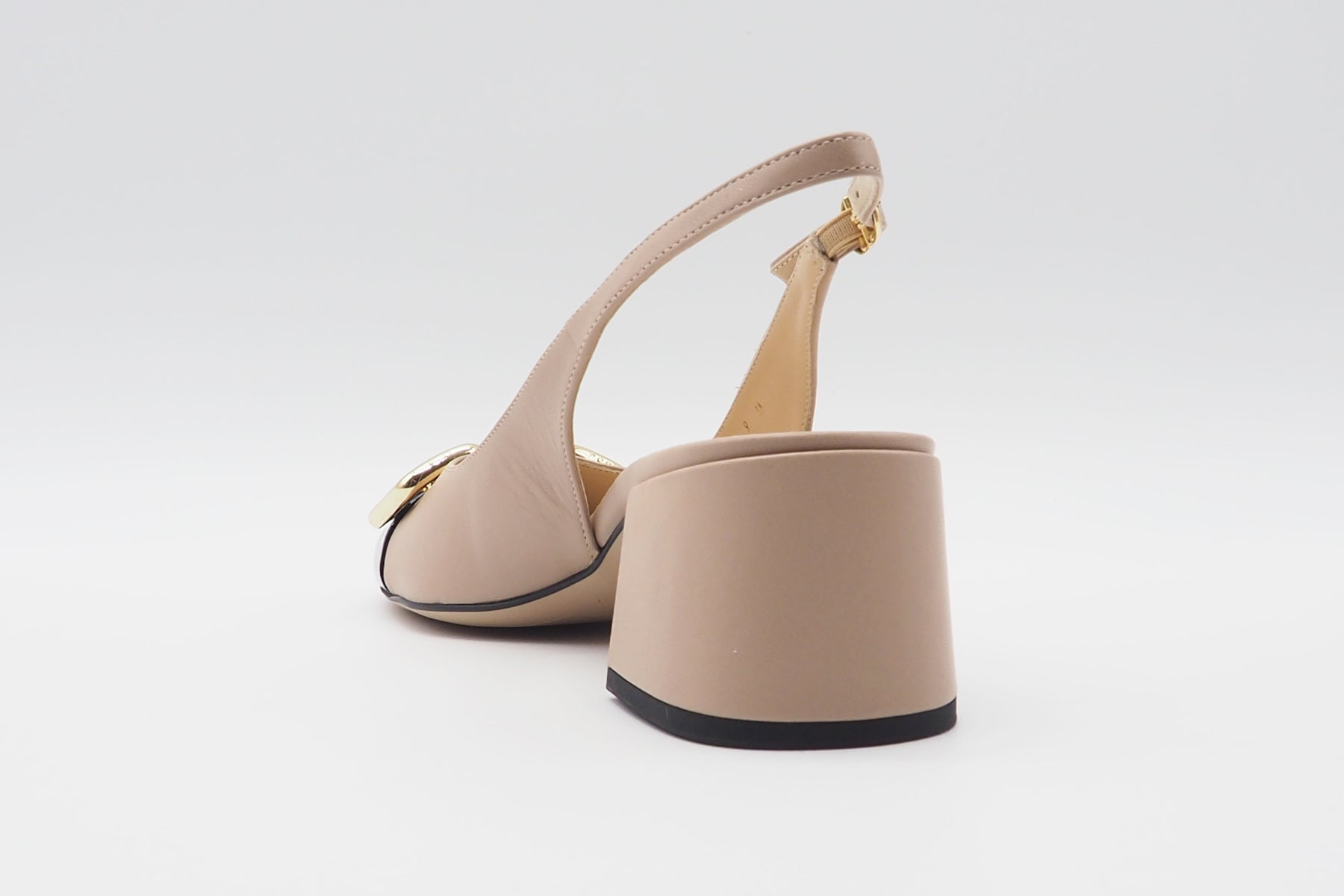 Damen Sling aus Glattleder in Nude mit schwarzer Lackspitze - Absatz 6cm Damen Pumps & Slings Högl 