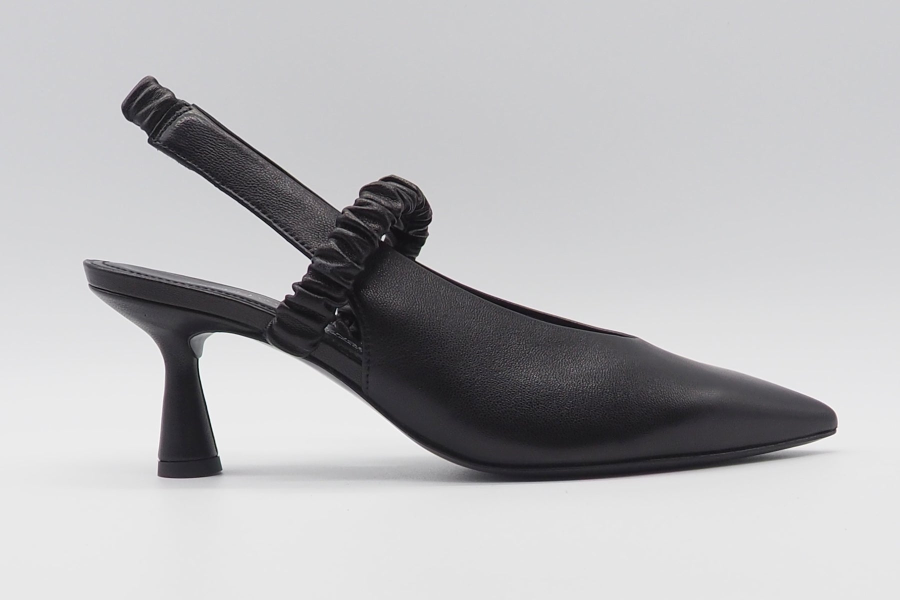 Damen Sling aus Glattleder in Schwarz mit Lederristband - Absatz 6cm Damen Pumps & Slings Kennel & Schmenger 