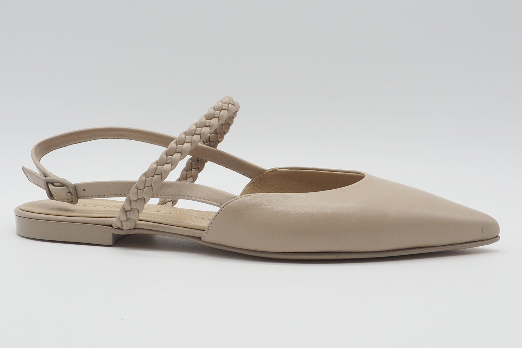 Damen Sling aus Leder in Skin mit geflochtenem Ristriemen - 1 cm Absatz Damen Pumps & Slings Pomme D'or 