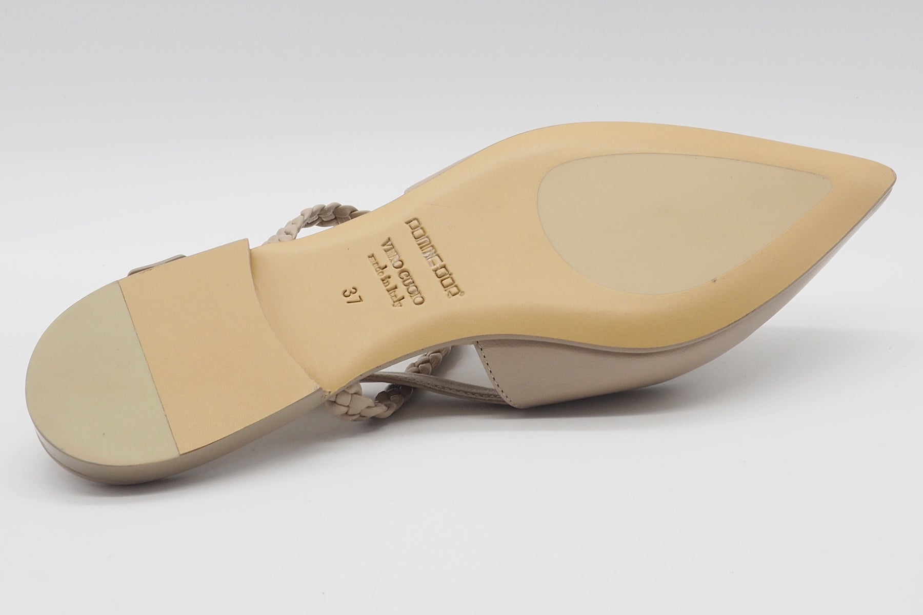 Damen Sling aus Leder in Skin mit geflochtenem Ristriemen - 1 cm Absatz Damen Pumps & Slings Pomme D'or 