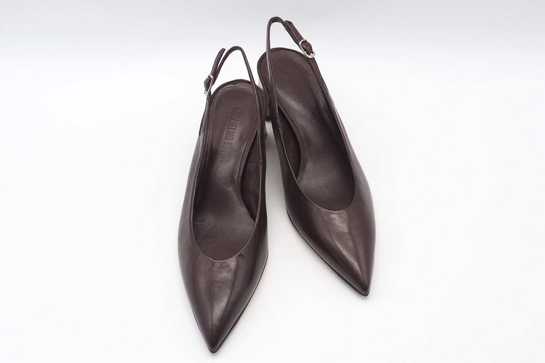 Damen Sling aus softem Leder in Dunkelbraun - 5 cm Absatz Damen Pumps & Slings Guglielmo Rotta 