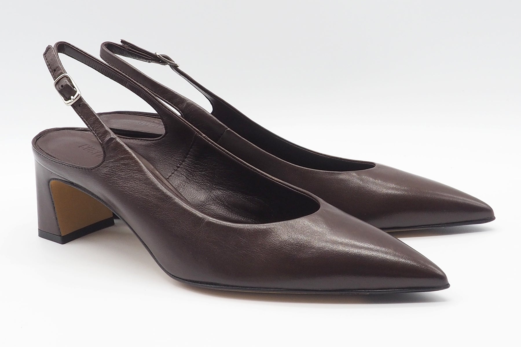 Damen Sling aus softem Leder in Dunkelbraun - 5 cm Absatz Damen Pumps & Slings Guglielmo Rotta 