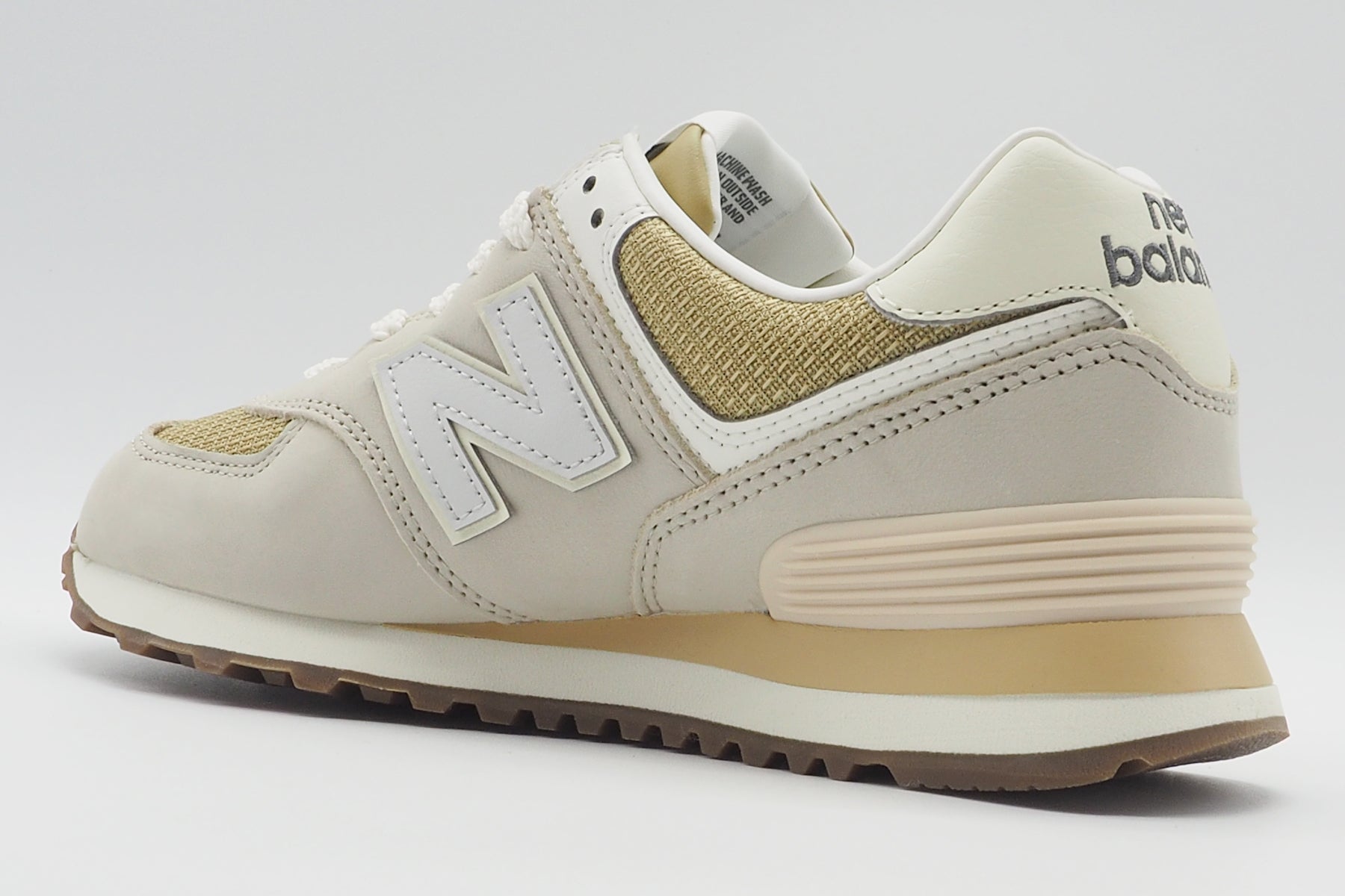 Damen Sneaker 574 in aus Veloursleder & Mesh in Beige & Gold Damen Sneaker New Balance 