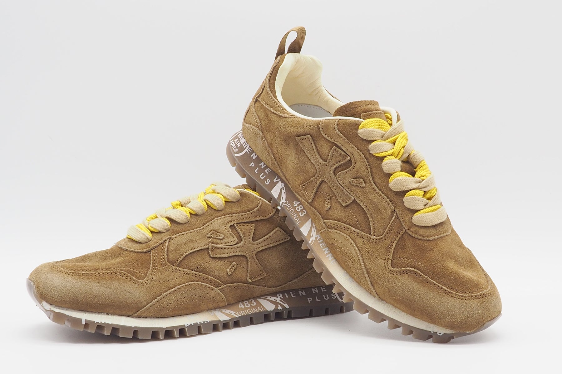 Damen Sneaker aus gewaschenem Velousleder in hellem Braun - Runsead Damen Sneaker Premiata 
