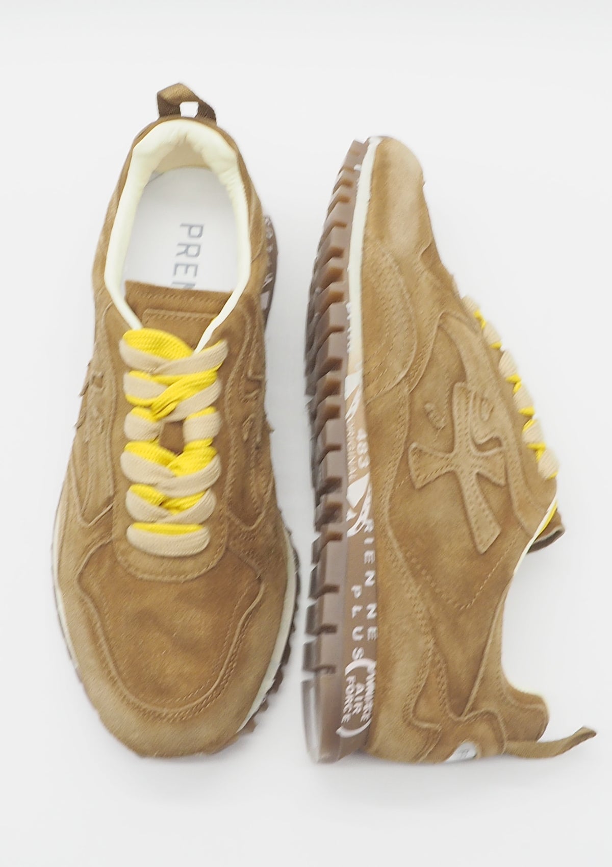 Damen Sneaker aus gewaschenem Velousleder in hellem Braun - Runsead Damen Sneaker Premiata 