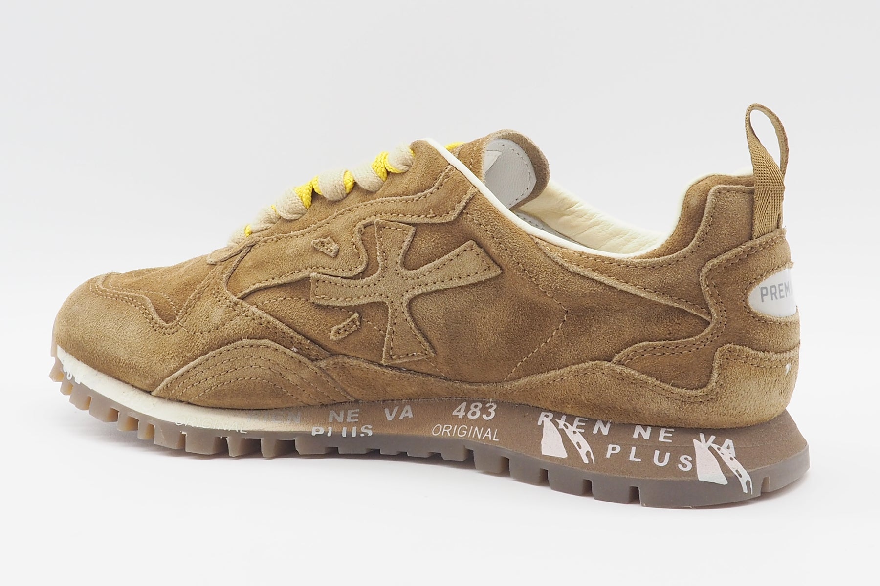 Damen Sneaker aus gewaschenem Velousleder in hellem Braun - Runsead Damen Sneaker Premiata 