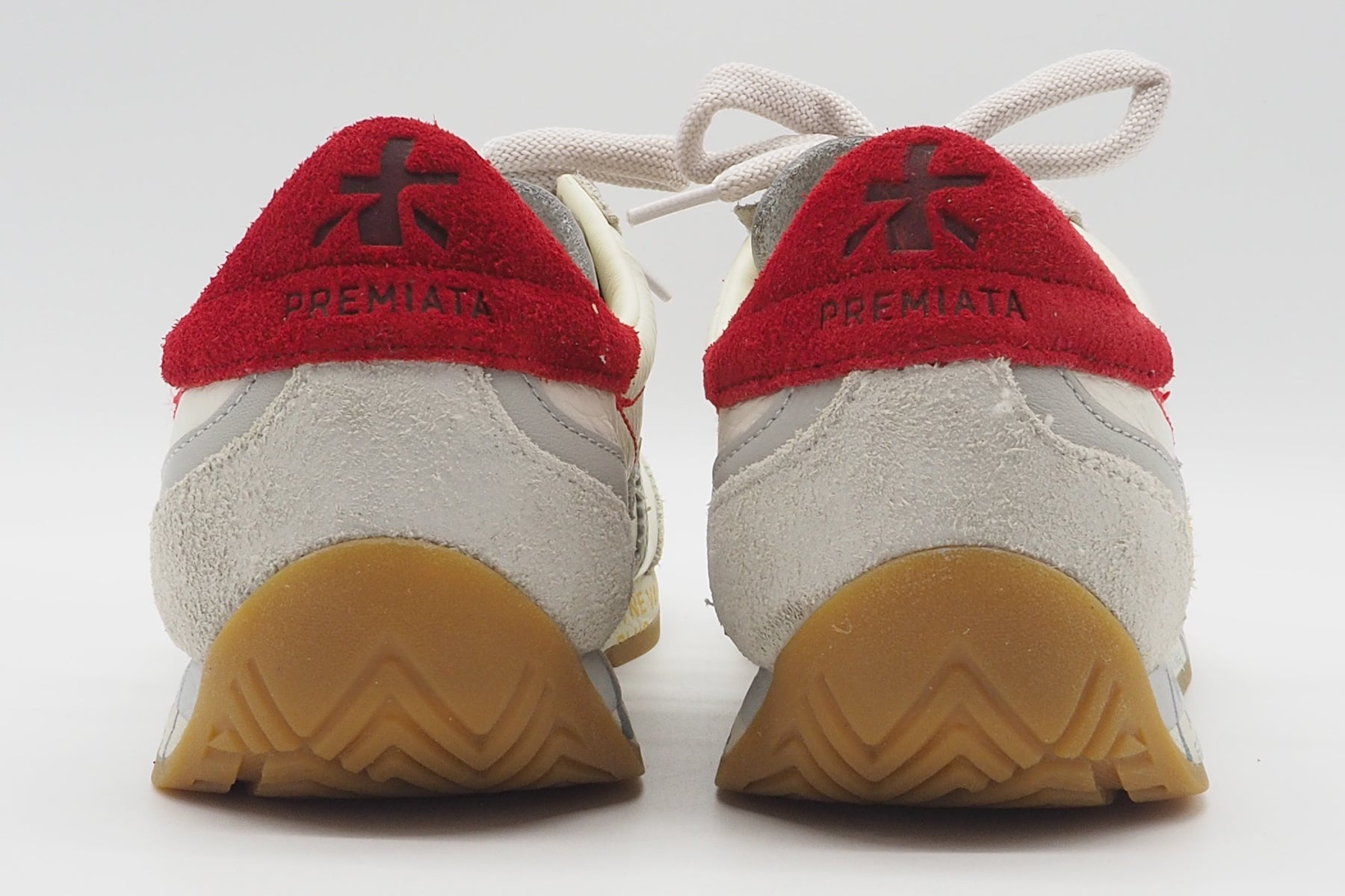 Damen Sneaker aus Leder im Retrostil in Offwhite & Grau - Jacky Damen Sneaker Premiata 