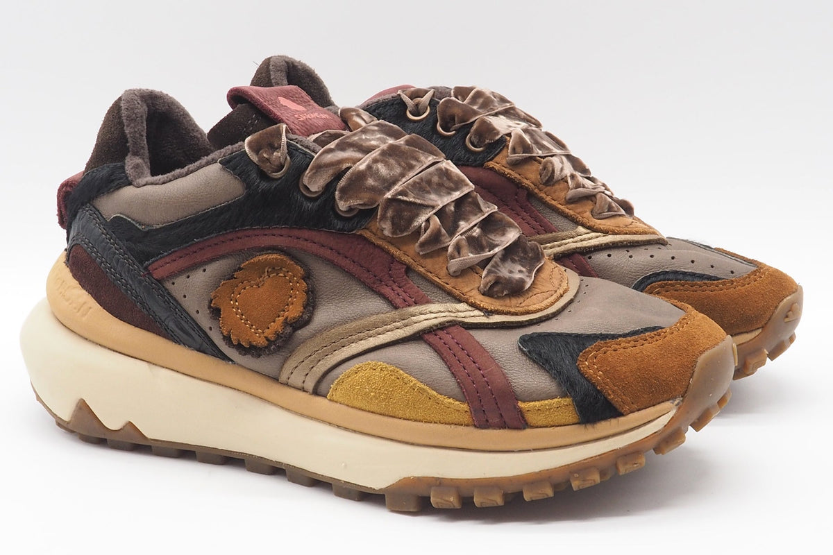 Damen Sneaker aus Leder & Velours in Naturfarben - Chacrona Metta Damen Sneaker Satorisan 